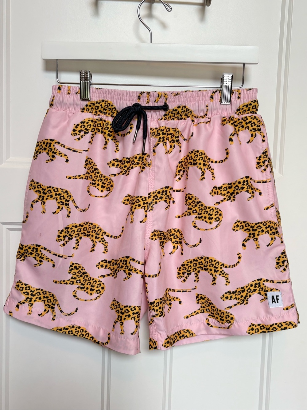 All Fenix Pastel Pink Cheetah Animal Print Swim Trunks Resortwear sz Small